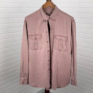 Territory‎ Ahead Shirt Mens Large Maroon Check Silk Cotton
